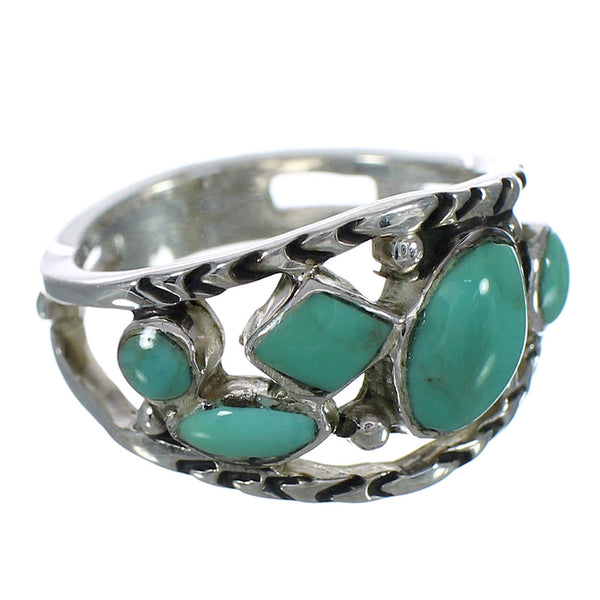 Genuine Sterling Silver Turquoise Southwest Jewelry Ring Size 5 YX92939